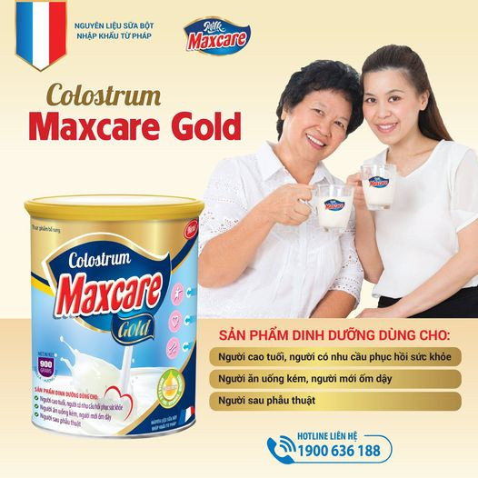 Colostrum Maxcare Gold - Sữa dinh dưỡng cho người già yếu, mới ốm dậy, sau phẫu thuật