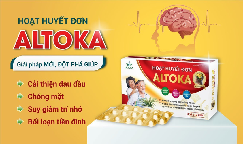 Hoạt Huyết Đơn Altoka - Giải pháp cho chứng đau đầu, hoa mắt, chóng mặt, suy giảm trí nhớ